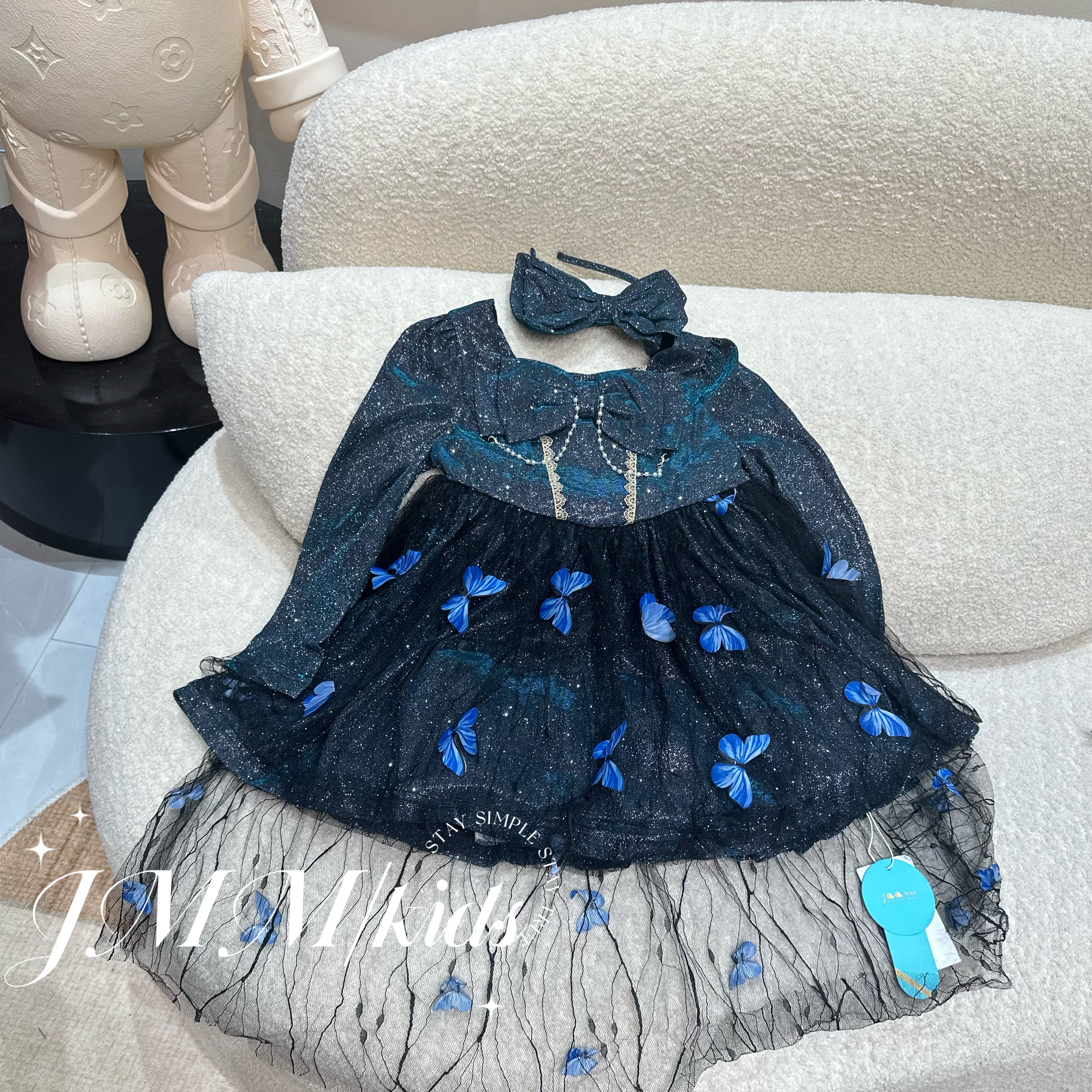 F072蝴蝶吊带连衣裙A字裙时尚百搭春季新款