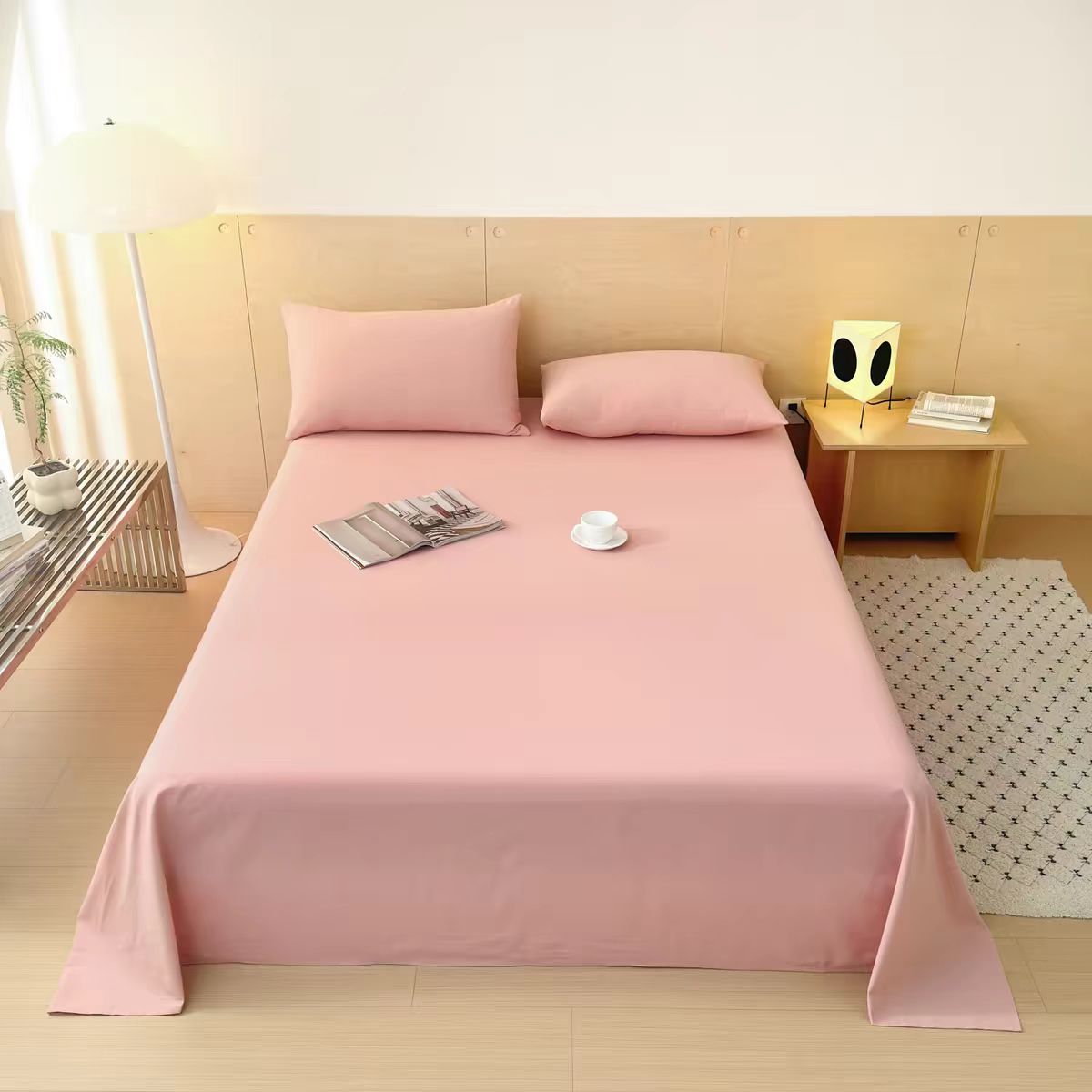 Feeling Deer全棉纯色磨毛床上用品学生宿舍双人床亲肤加厚床单