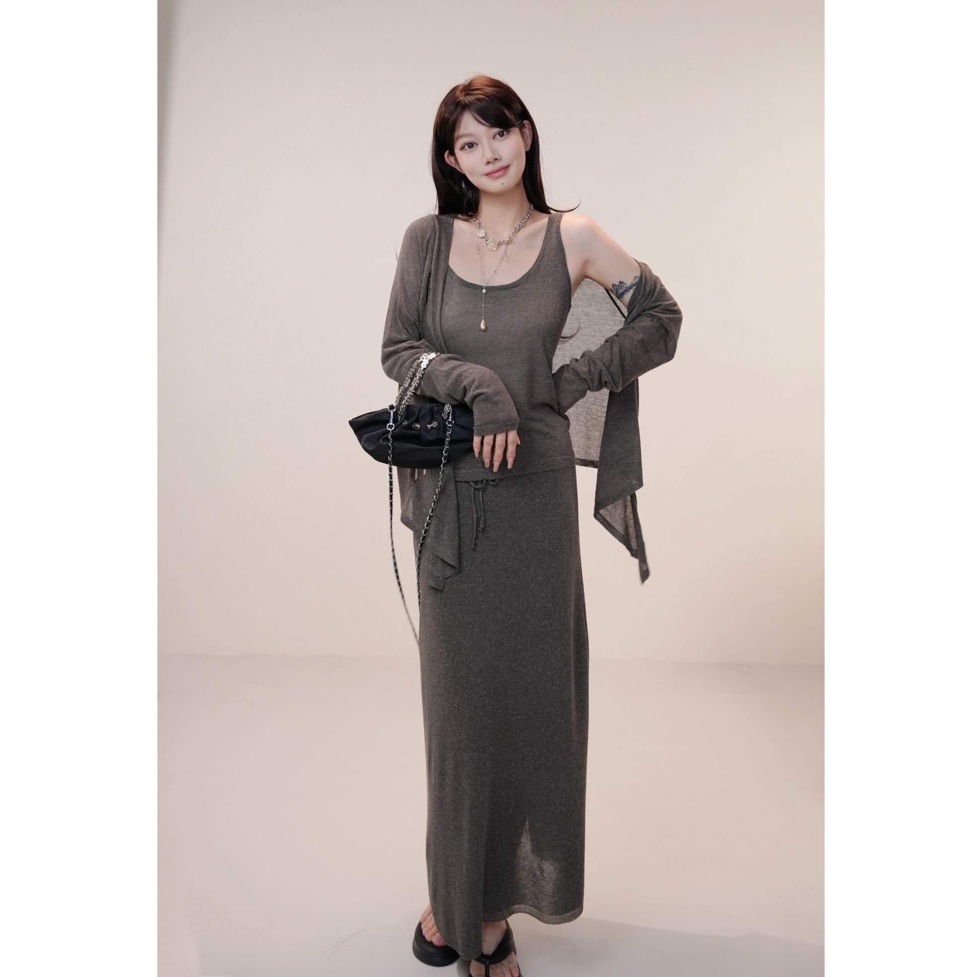 【MJJ】亚麻三件套慵懒休闲风温柔风夏季气质套装显瘦显比例