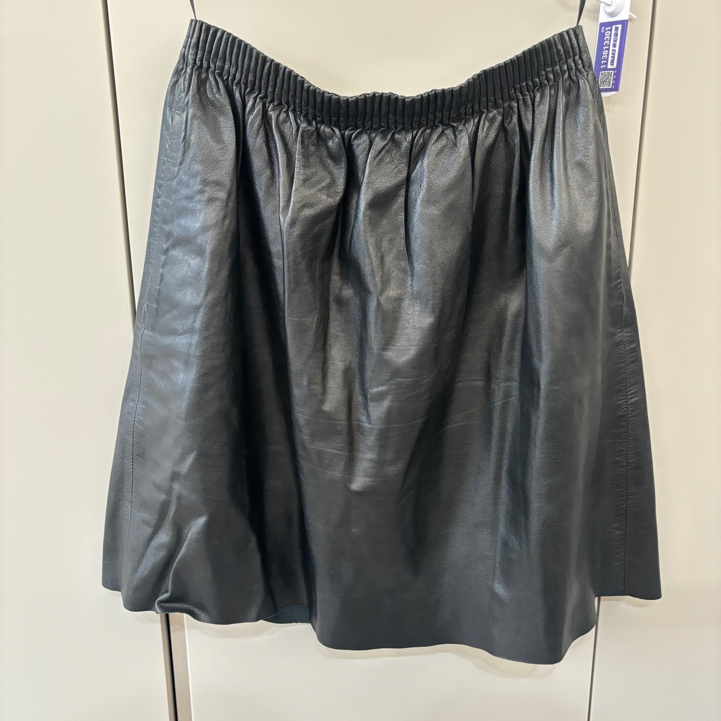 95新 BURBERRY/博柏利 34码/burberry博柏利羊皮短裙/1100