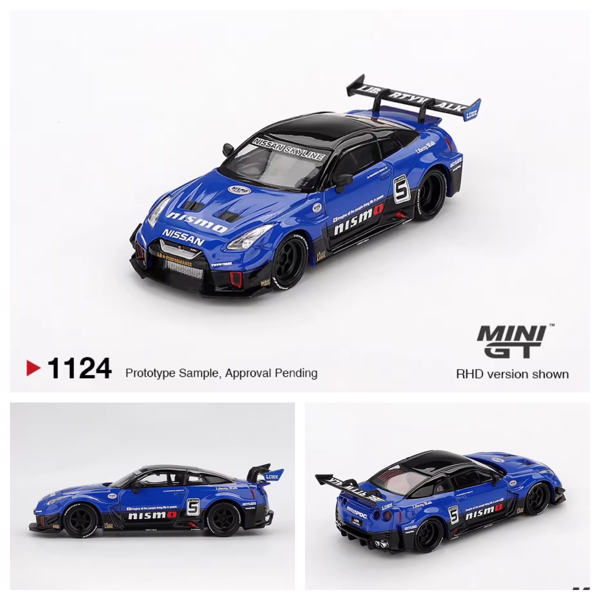 MINIGT 1124# 1:64 日产 尼桑 R35 GT-RR 宽体改装 合金汽车模型