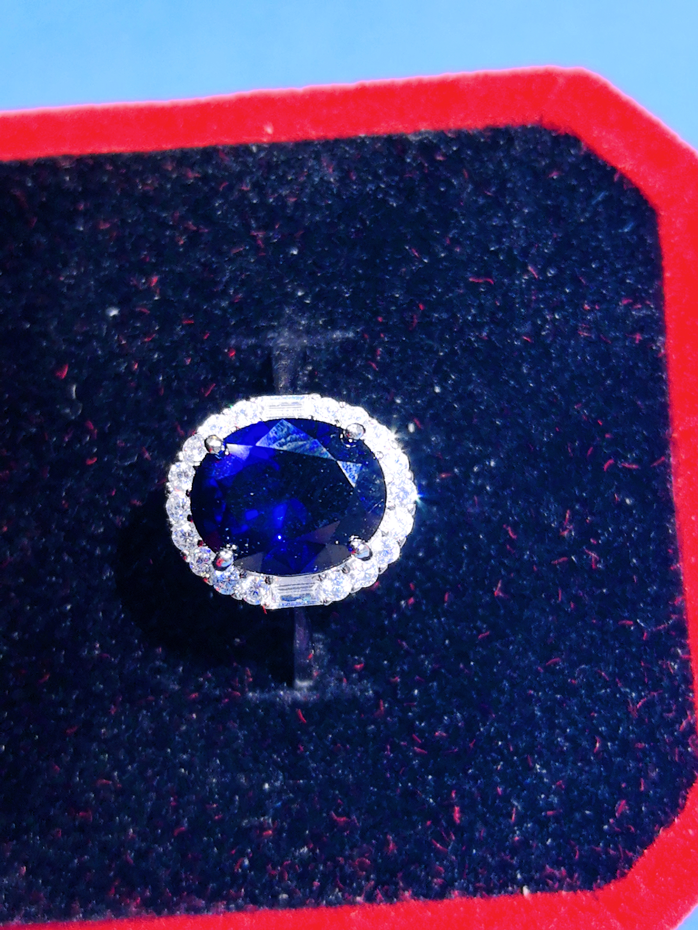 s928银镶蓝宝石戒指