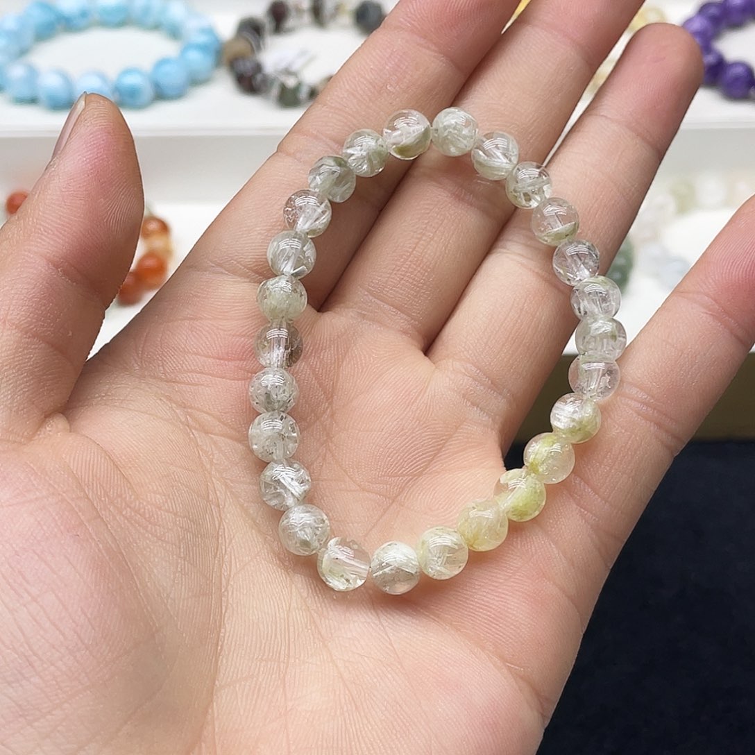 水晶手链未镶嵌雪霜发7.6