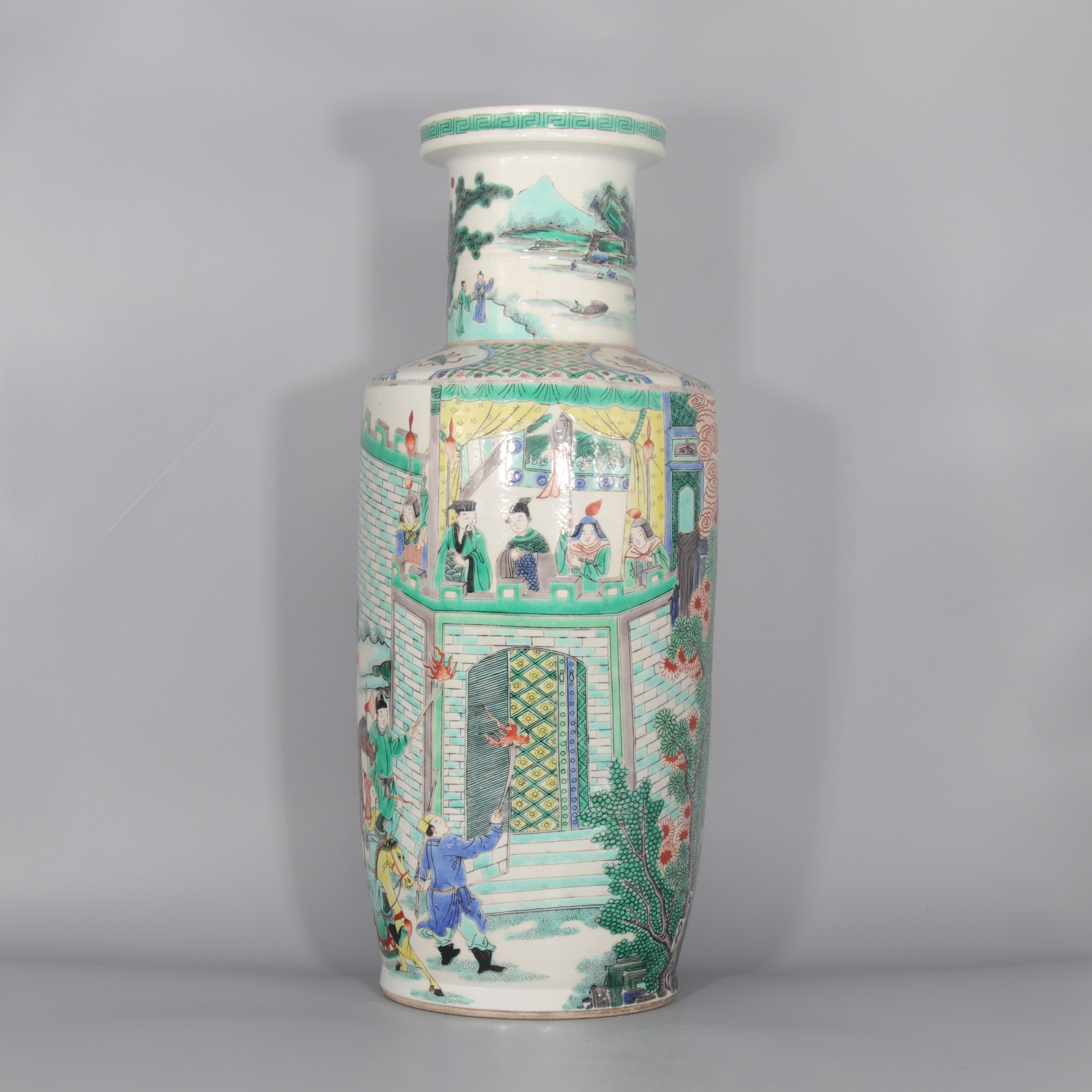 五彩人物故事纹棒槌瓶     H501-148