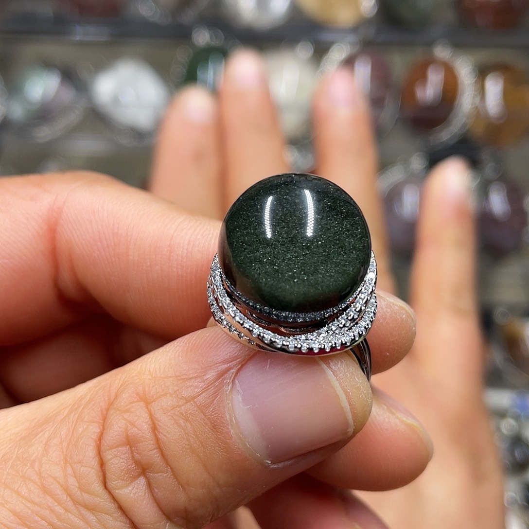 【闪购商品】水晶珠宝半成品银S925镶嵌戒指