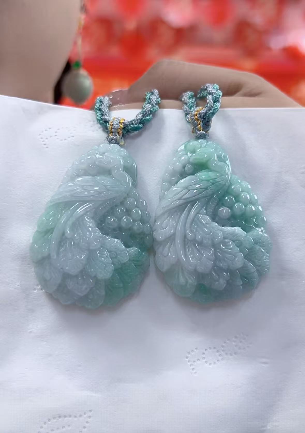 天然翡翠A货飘花凤凰（多样性发货只发一个）宽33+高47-48厚11送绳