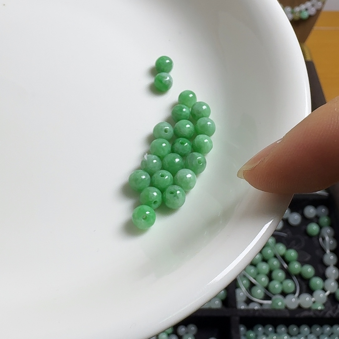 散珠翡翠卡5圆珠辣绿