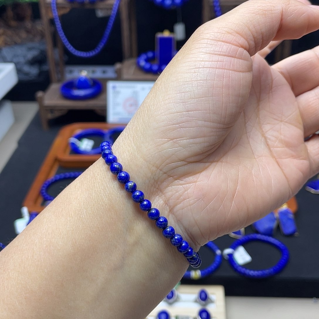 青金石未镶嵌手链4mm不做证书