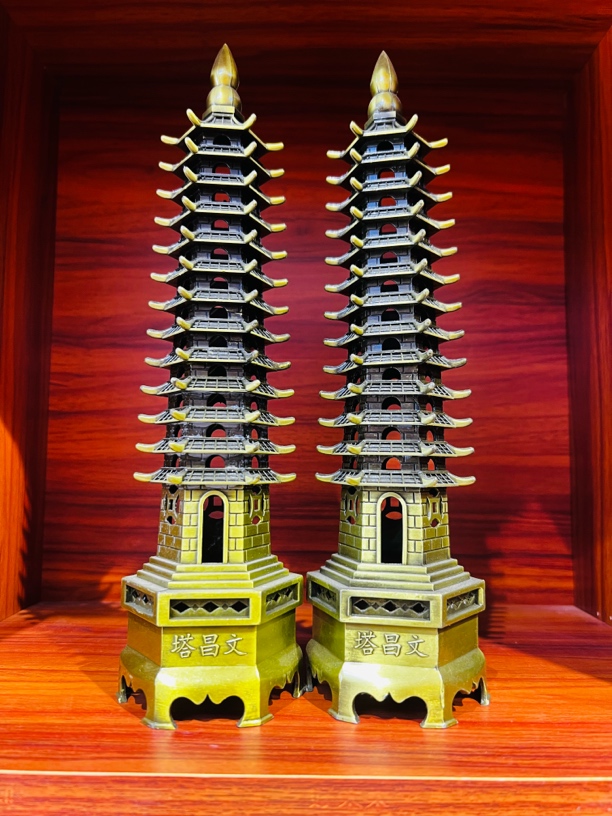 特大号纯铜13层文昌塔家居办公装饰工艺品