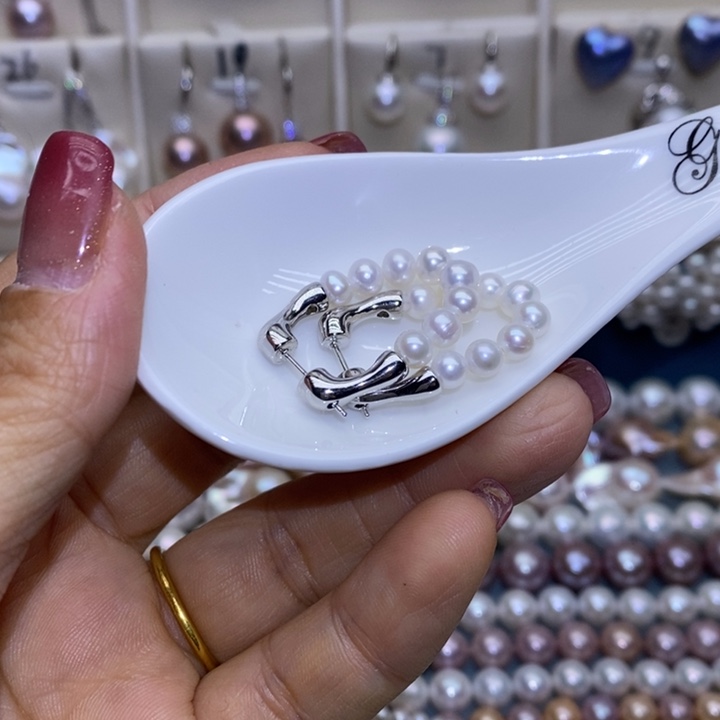珠宝首饰银S925镶嵌淡水珍珠