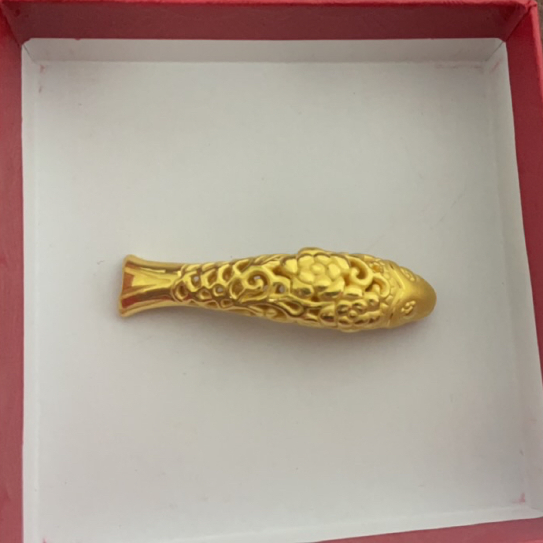 横穿足金999小金鱼百搭编绳