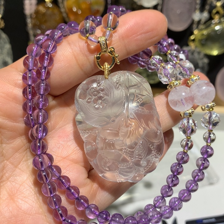 水晶颈饰未镶嵌天然