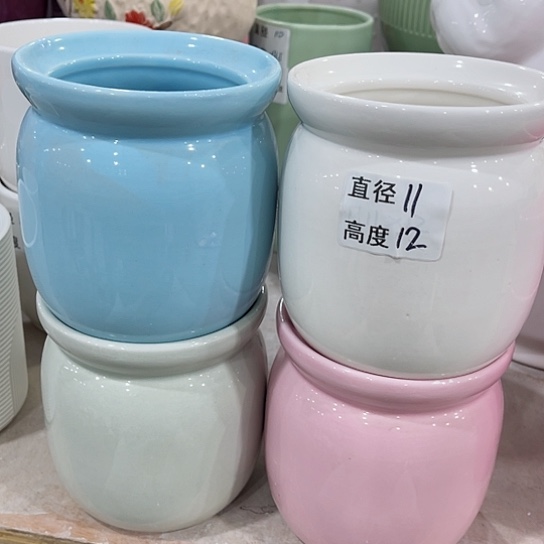 多肉绿植陶瓷花盆9.9包邮，有孔