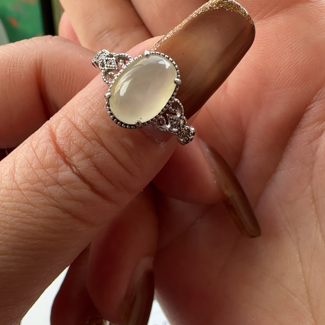 翡翠银S925镶嵌戒指