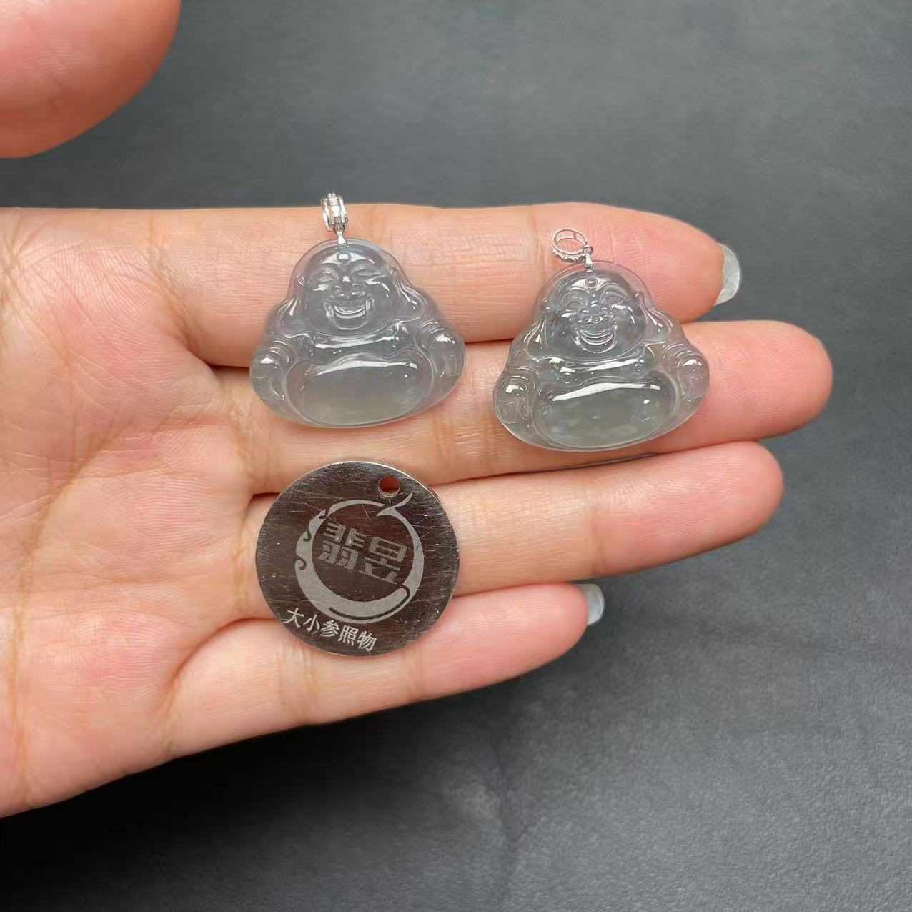 35448T28-3B11-天然A货翡翠吊坠18k金扣-多样性发其一