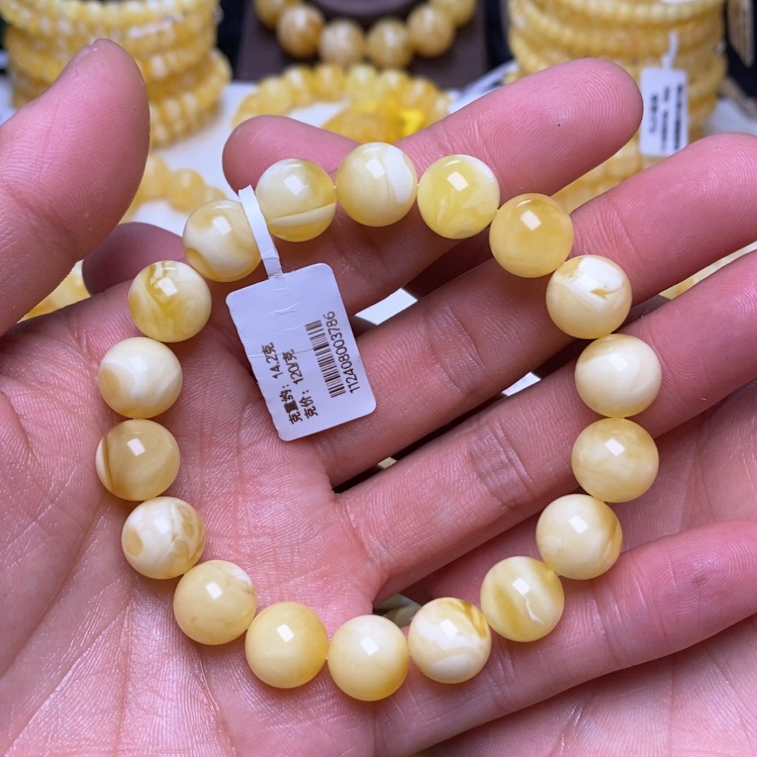 【闪购商品】蜜蜡裸石未镶嵌11+圆珠手串