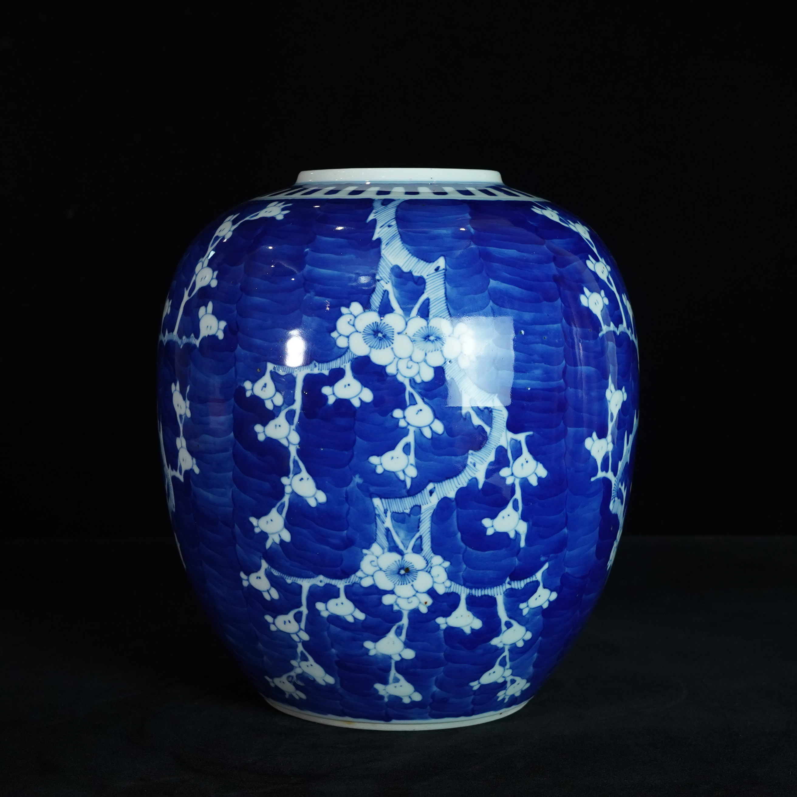 LABC250105016【十竹斋】清光绪冰梅纹罐