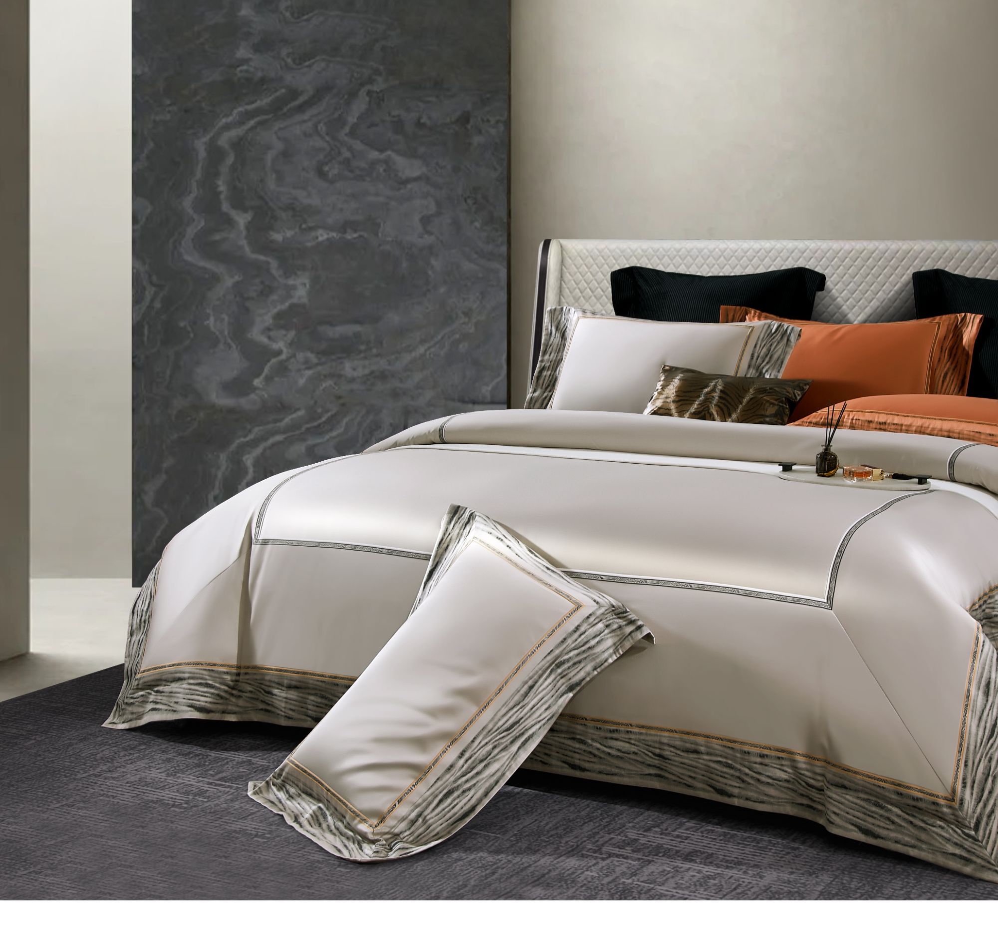 [康芙缇]长绒棉色织提花四件套：摩登 220*240