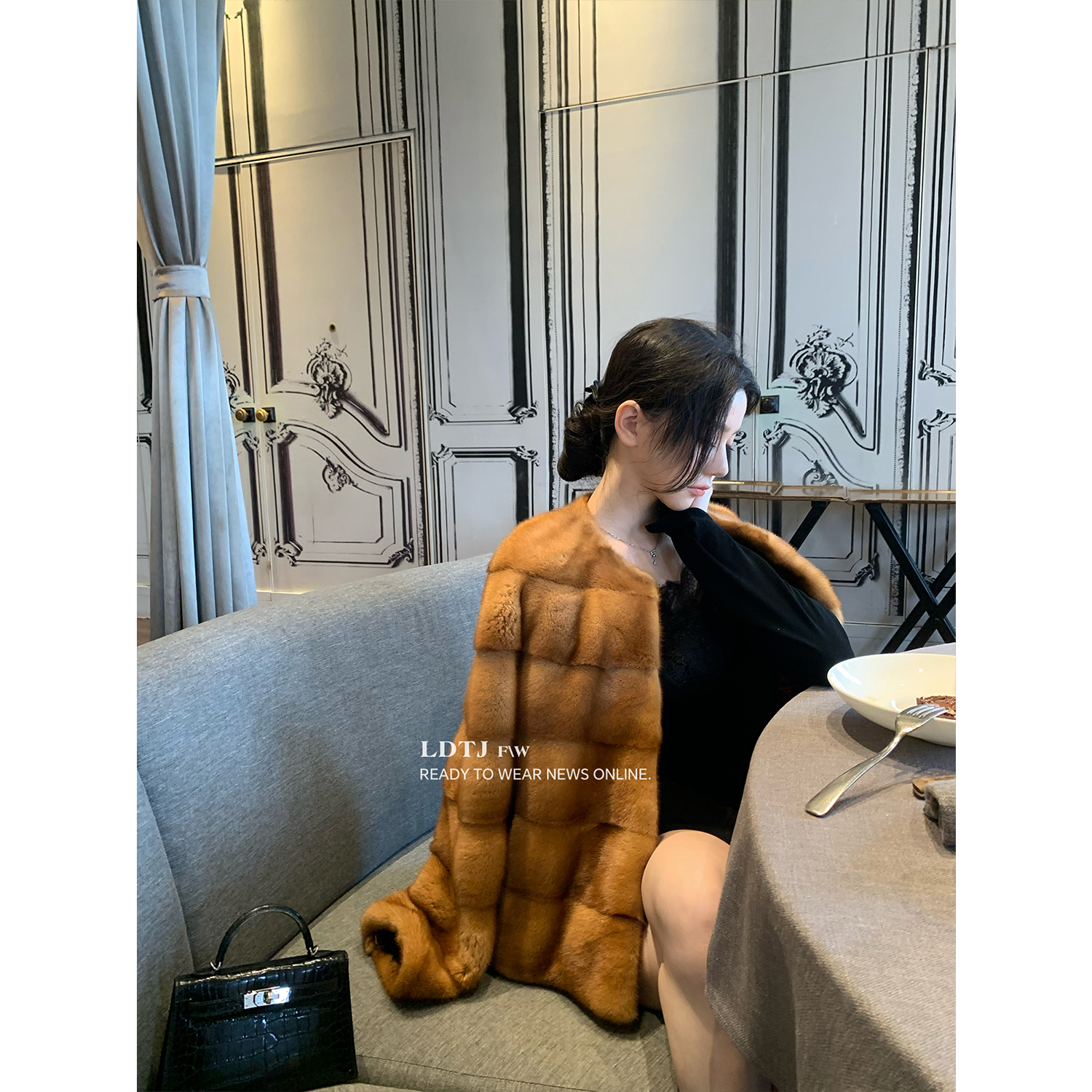 SD15 LDTJ高定【古典时钟】嵿奢丹麦进口稀有短二母貂贵气水貂外套