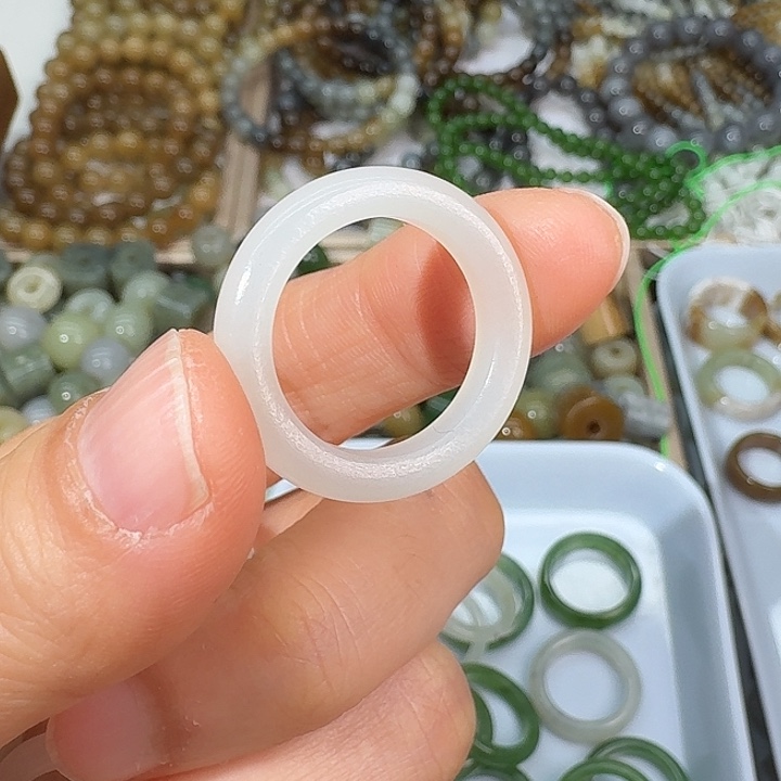 和田玉未镶嵌戒指18.4内径64