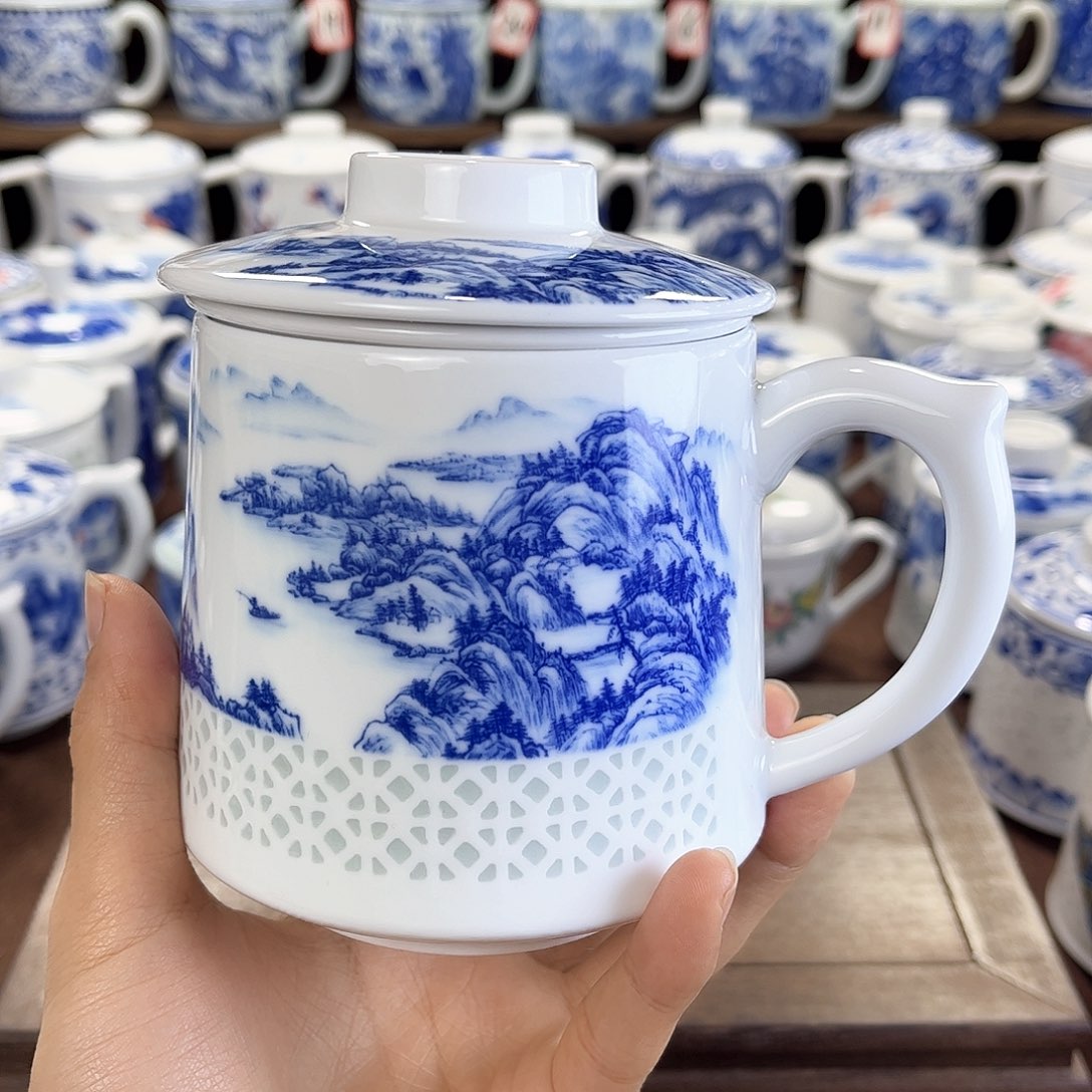 风*景德镇陶瓷马克杯带盖