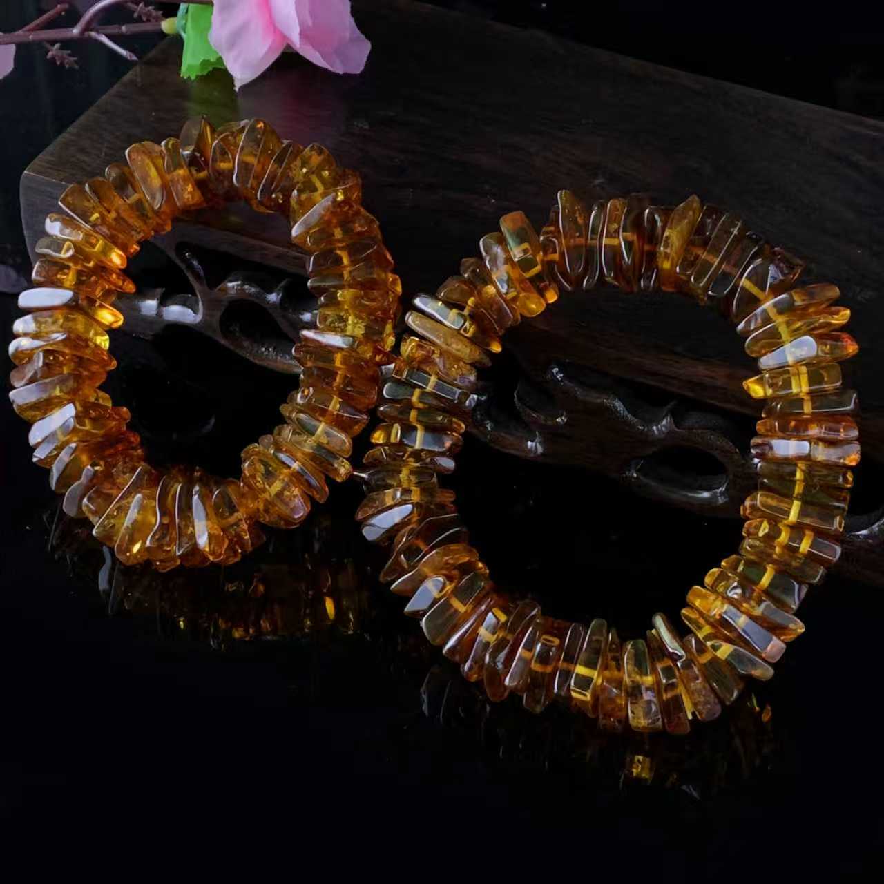 M2943-琥珀虫花珀原石手串-多样性发货只发一件