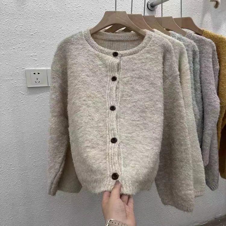 【请叫我大韩 】2025特种纱圆领针织圈圈纱开衫外套647