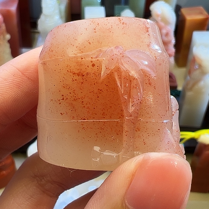 *****印石寿山石水冻桃花