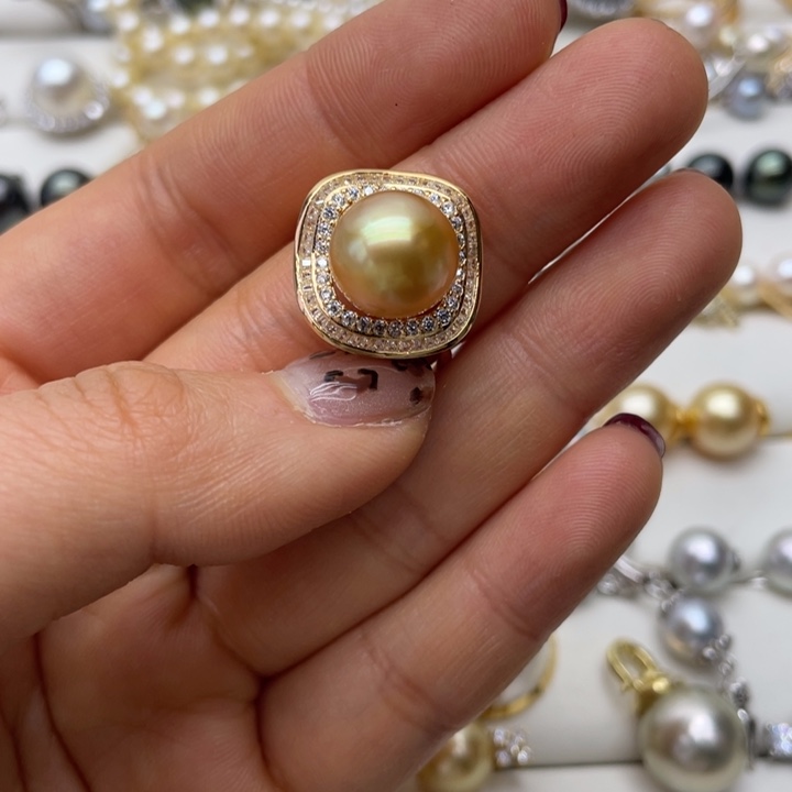 海水珍珠戒指银S925镶嵌