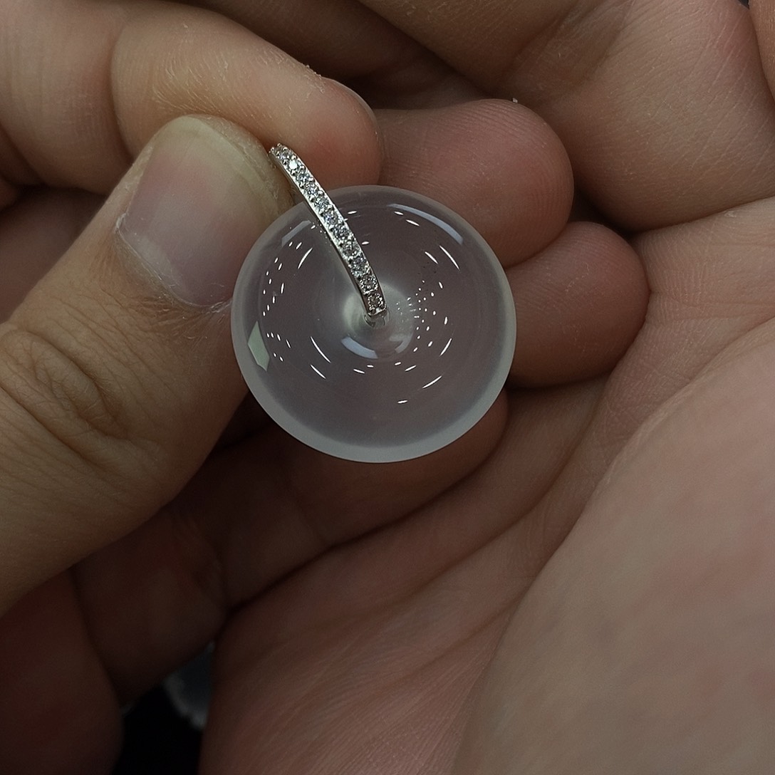 石英质玉戒指银S925镶嵌