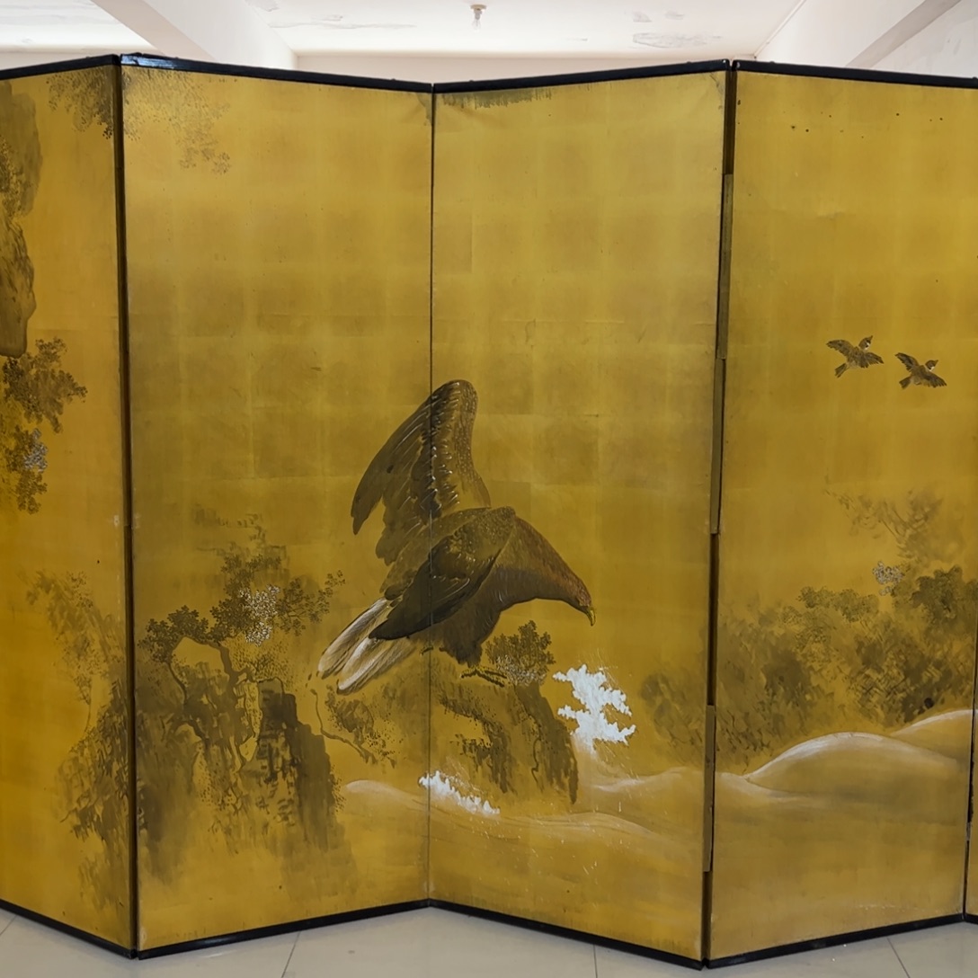 绘画屏风框画茶空间设计