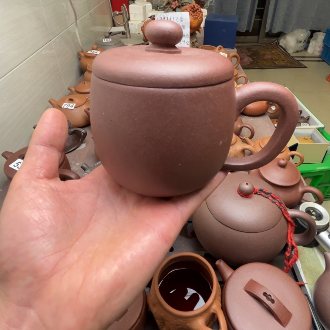 茶壶紫砂紫泥400cc左右瑕疵不挑毛病