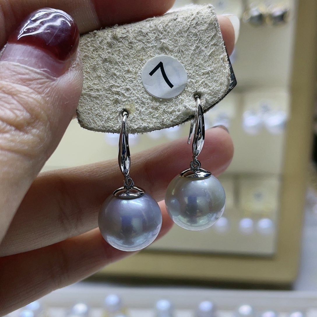 淡水珍珠耳饰银S925镶嵌