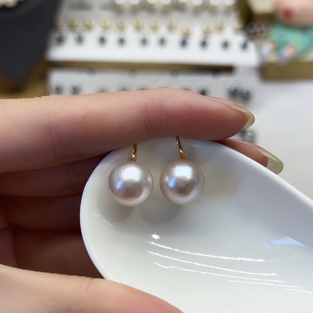 淡水珍珠耳饰银S925镶嵌