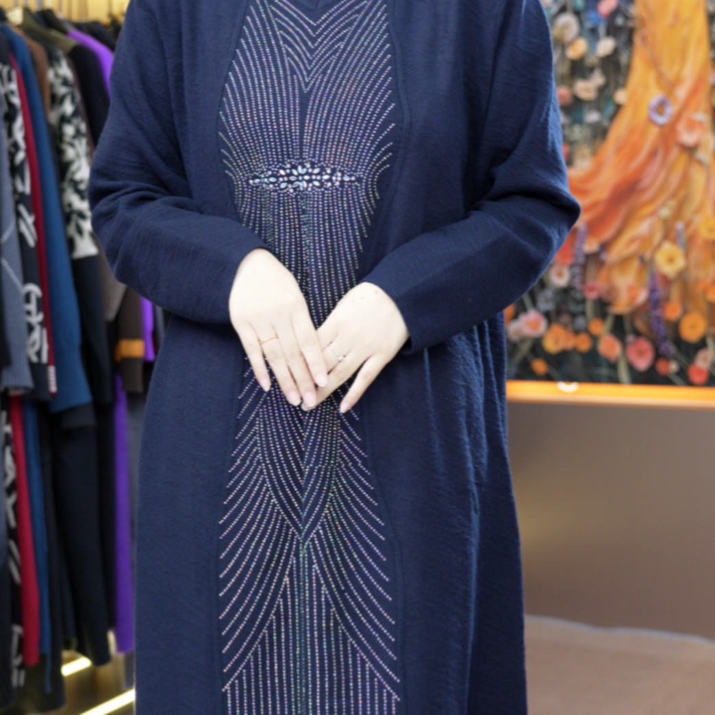 739新款百搭显瘦百搭连衣裙藏青色