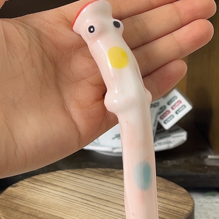 陶粉色吸管小青蛙可爱