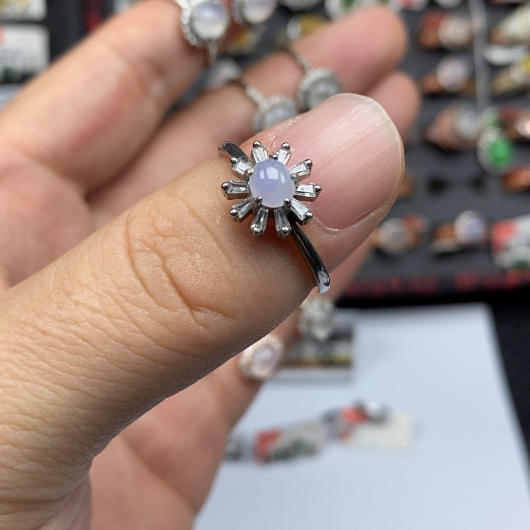 翡翠银S925镶嵌戒指