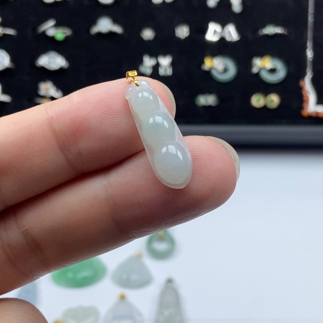 翡翠18K金镶嵌颈饰00000005