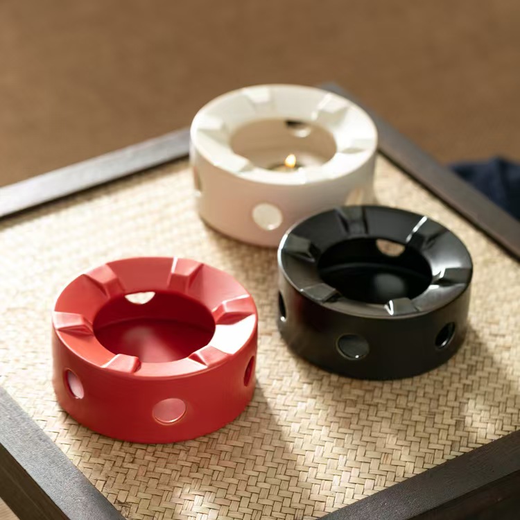 陶瓷烧水壶黑陶暖茶器温茶器温茶炉蜡烛加热炉蜡烛温茶炉