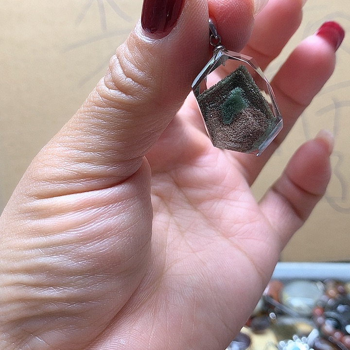 水晶水晶吊坠银S925镶嵌大*