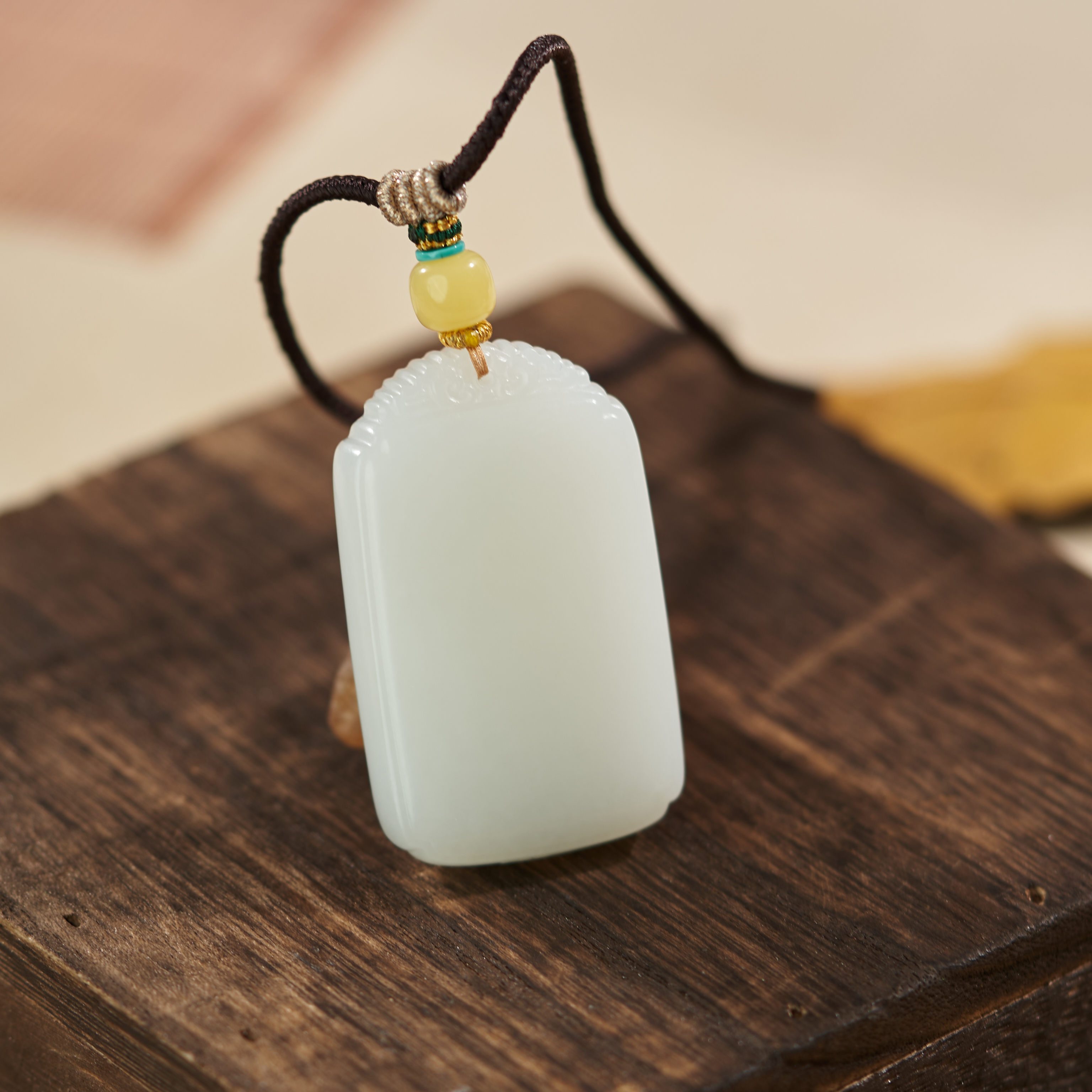 L【玉氏珠宝】和田玉无事牌吊坠-约50*30*9mm多样性发一 CAN3550093