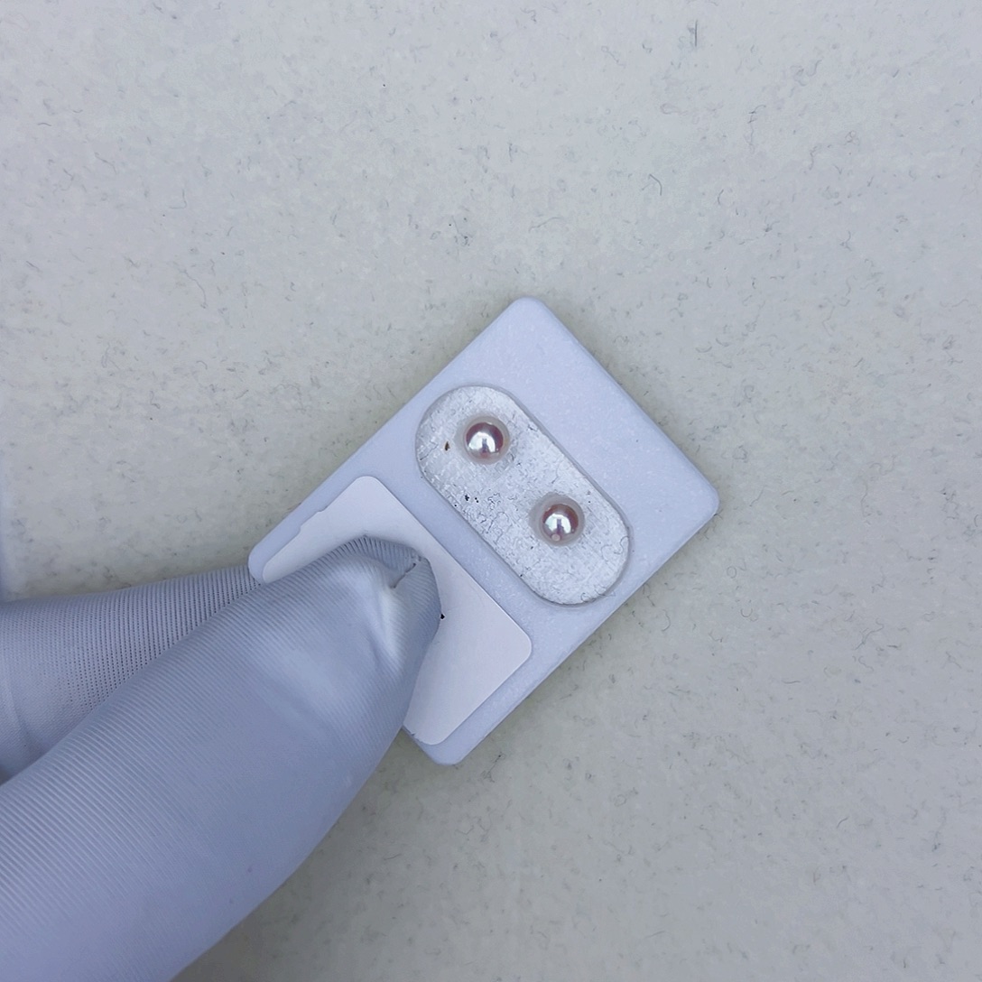 海水珍珠海水akoya天女耳钉4-5mm18K金镶嵌