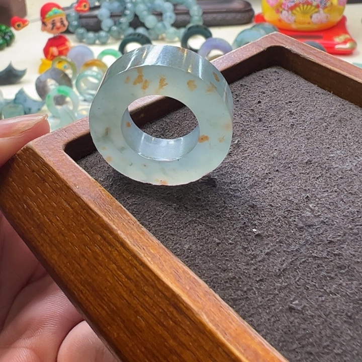 定制翡翠未镶嵌翡翠戒指有包容9-21