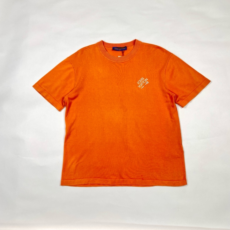 99新 LouisVuitton/路易威登 L/橙色荧光别针短袖/8800/SN4636