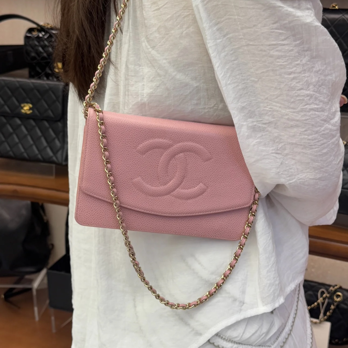 95新 Chanel/香奈儿  Chanel 粉色Woc