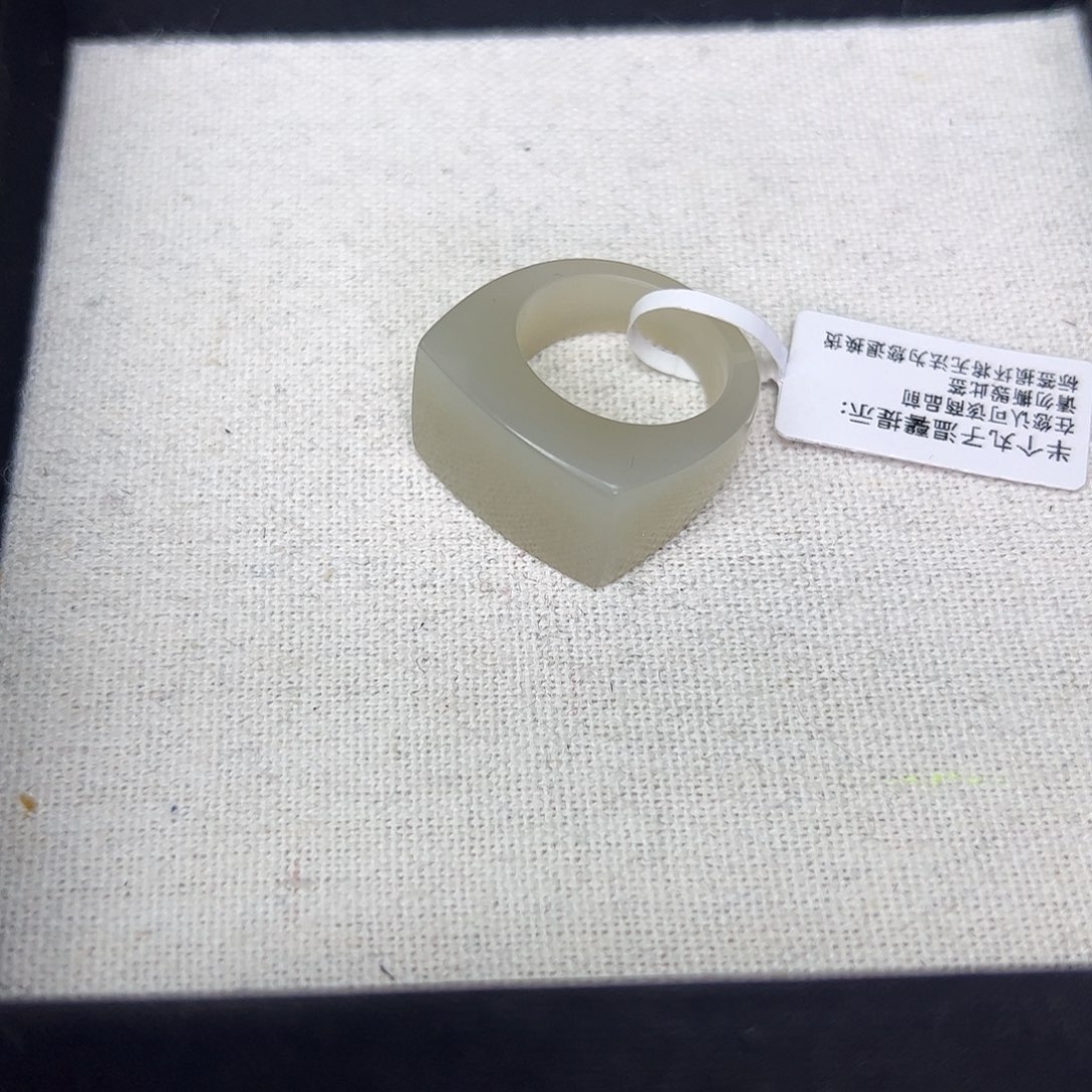 和田玉戒指未镶嵌14号灰藕马鞍