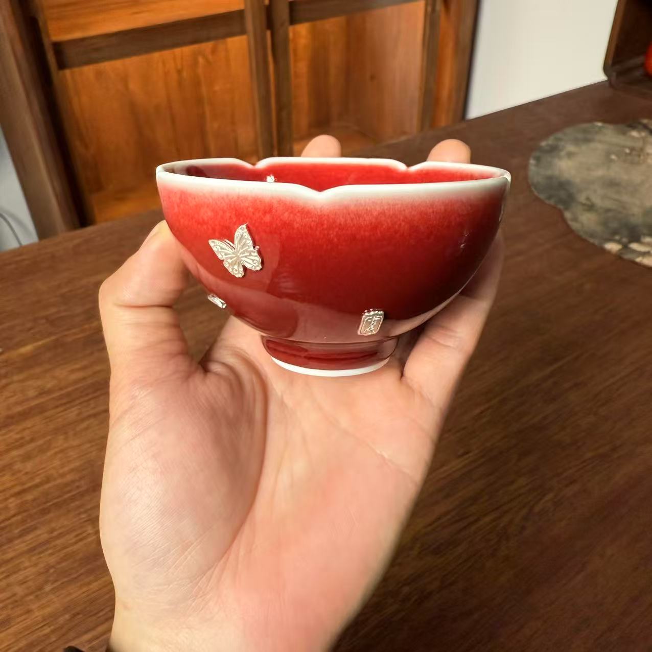 郎红锯钉蝴蝶花瓣主人杯 GH2966