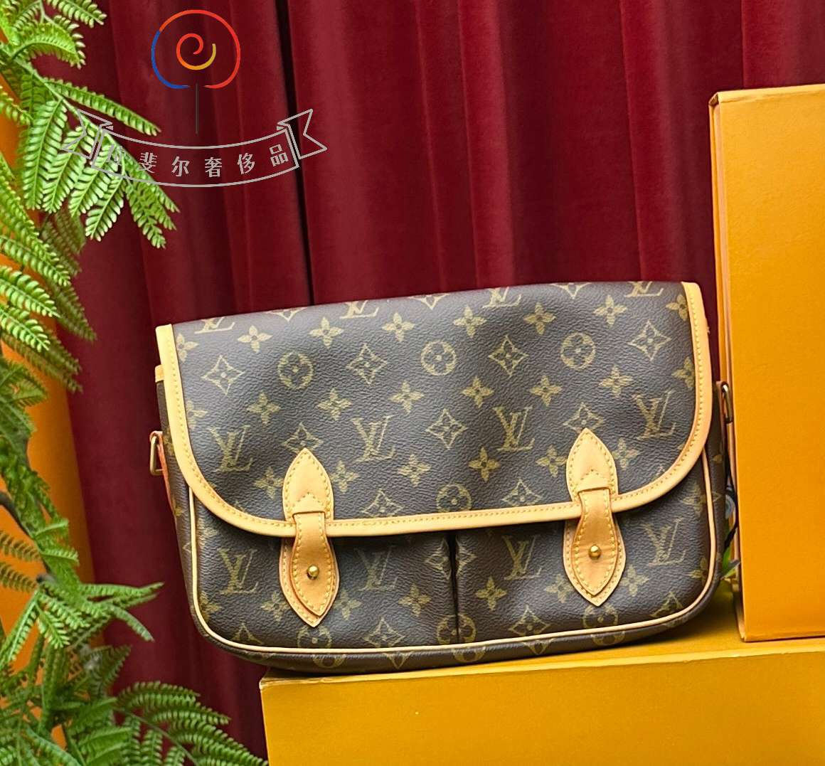 修复品Louis Vuitton /路易威登 LV双眼剑桥邮差包/中古