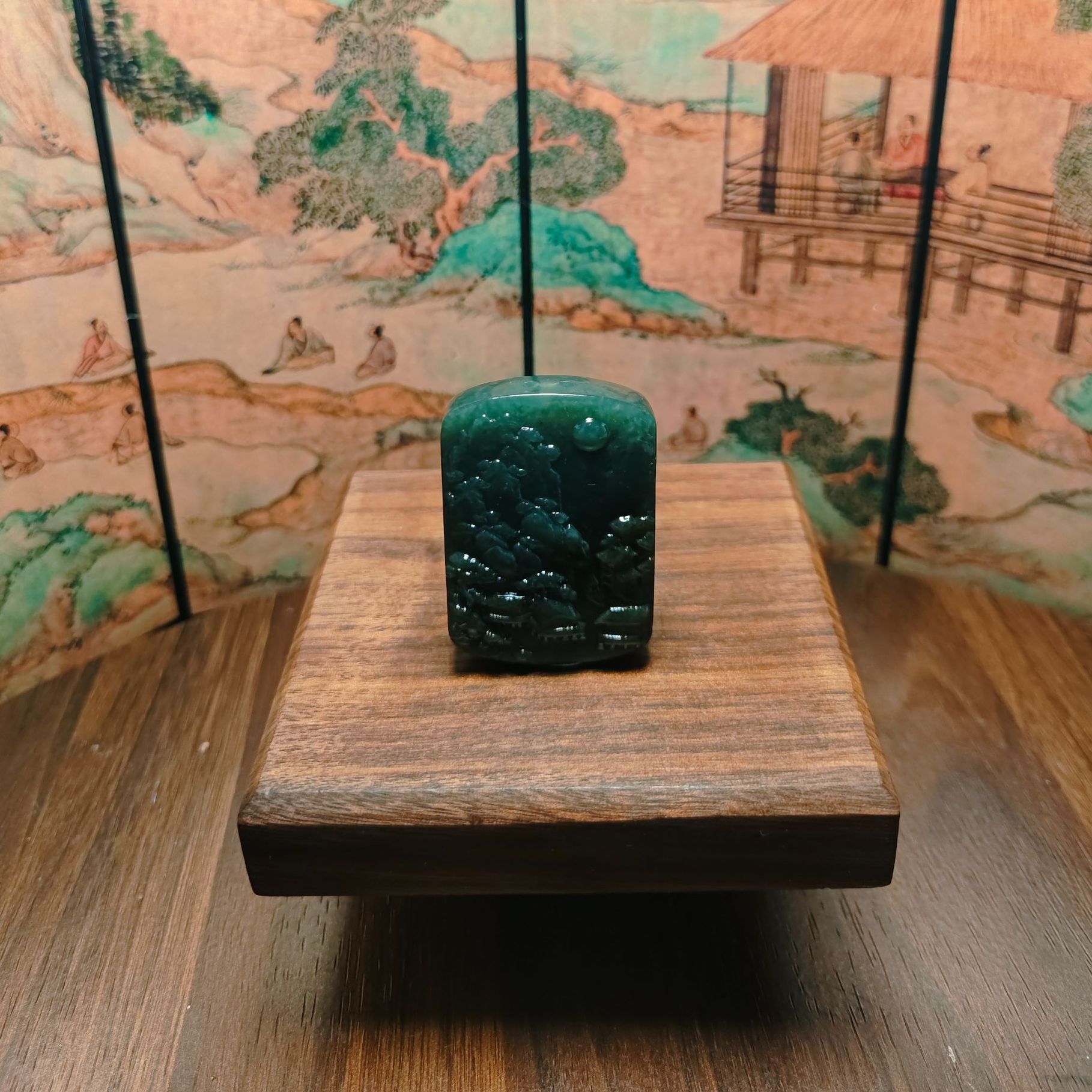 H和田玉山水吊坠0340