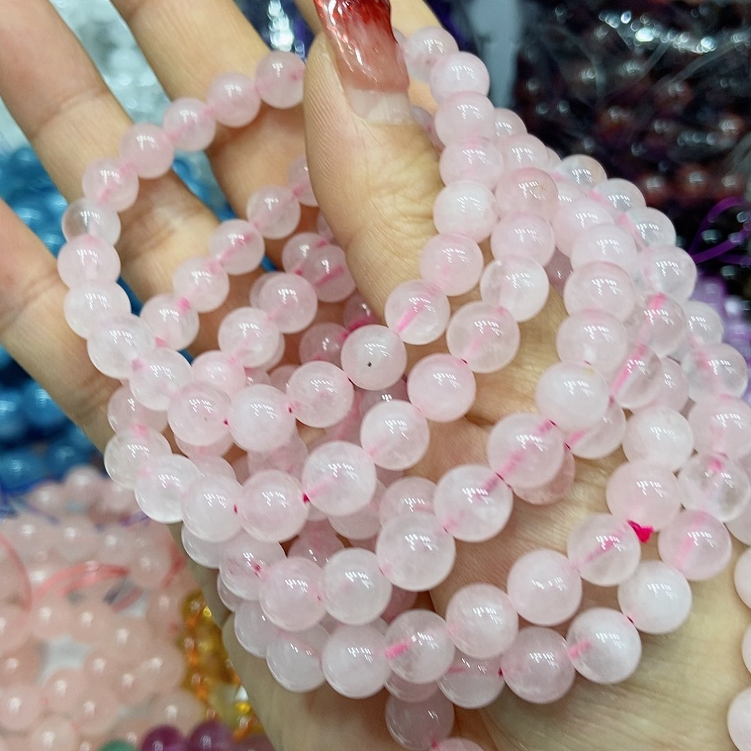 水晶手串未镶嵌粉水晶